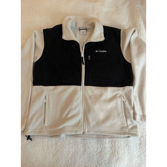 Columbia Jackets & Blazers - Columbia Jacket Women's Size XL White And Black Full Zip Fleece Pockets Logo